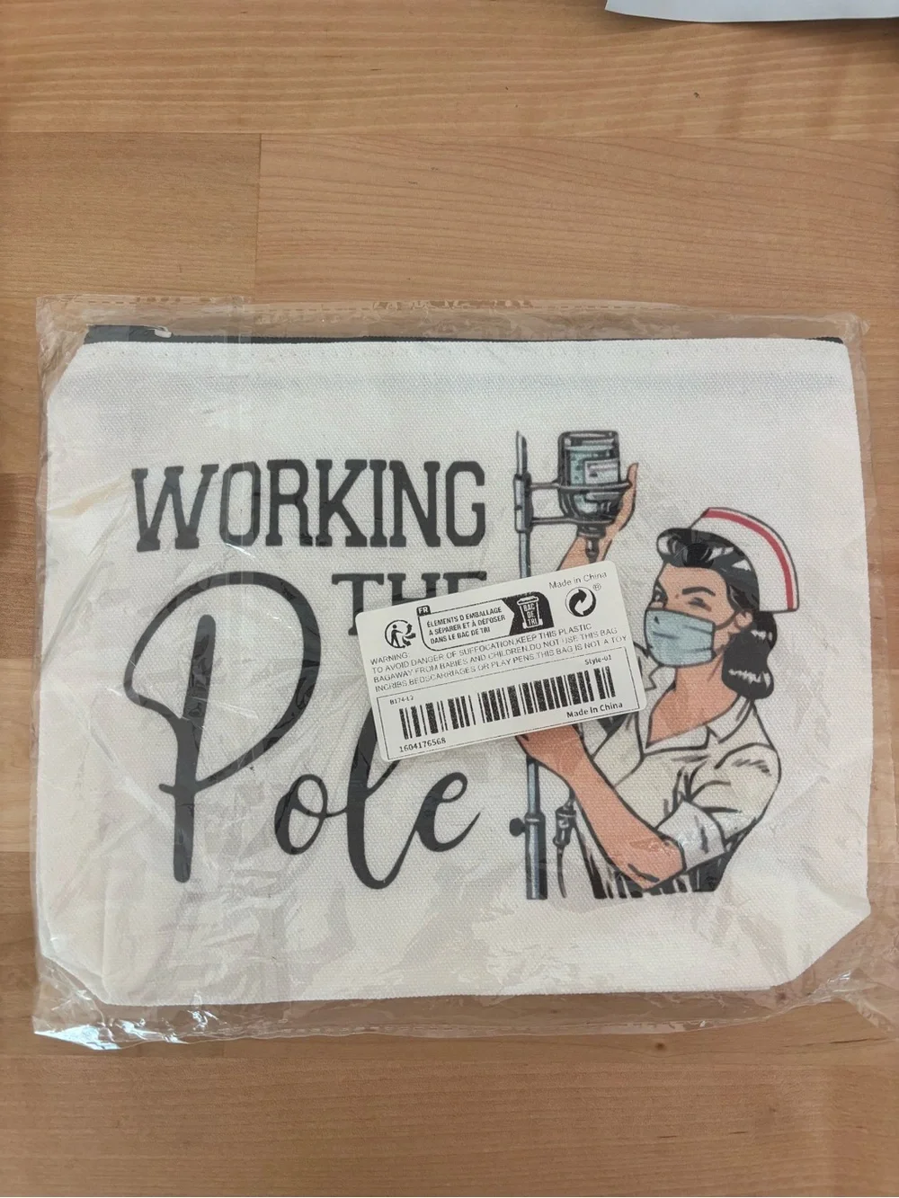Working the Pole Nurse Cosmetic Bag - White
